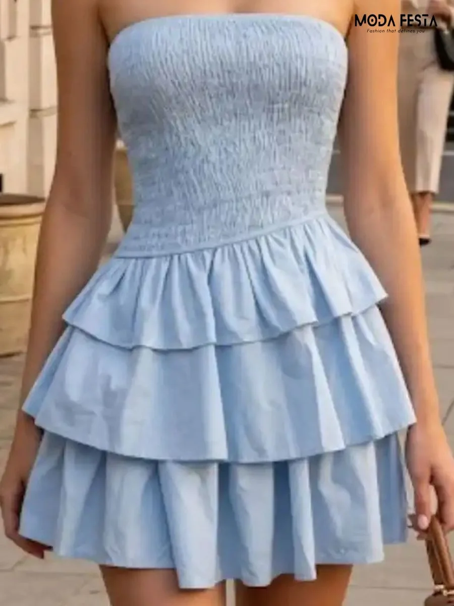 Elegant Strapless Mini Tube Dress