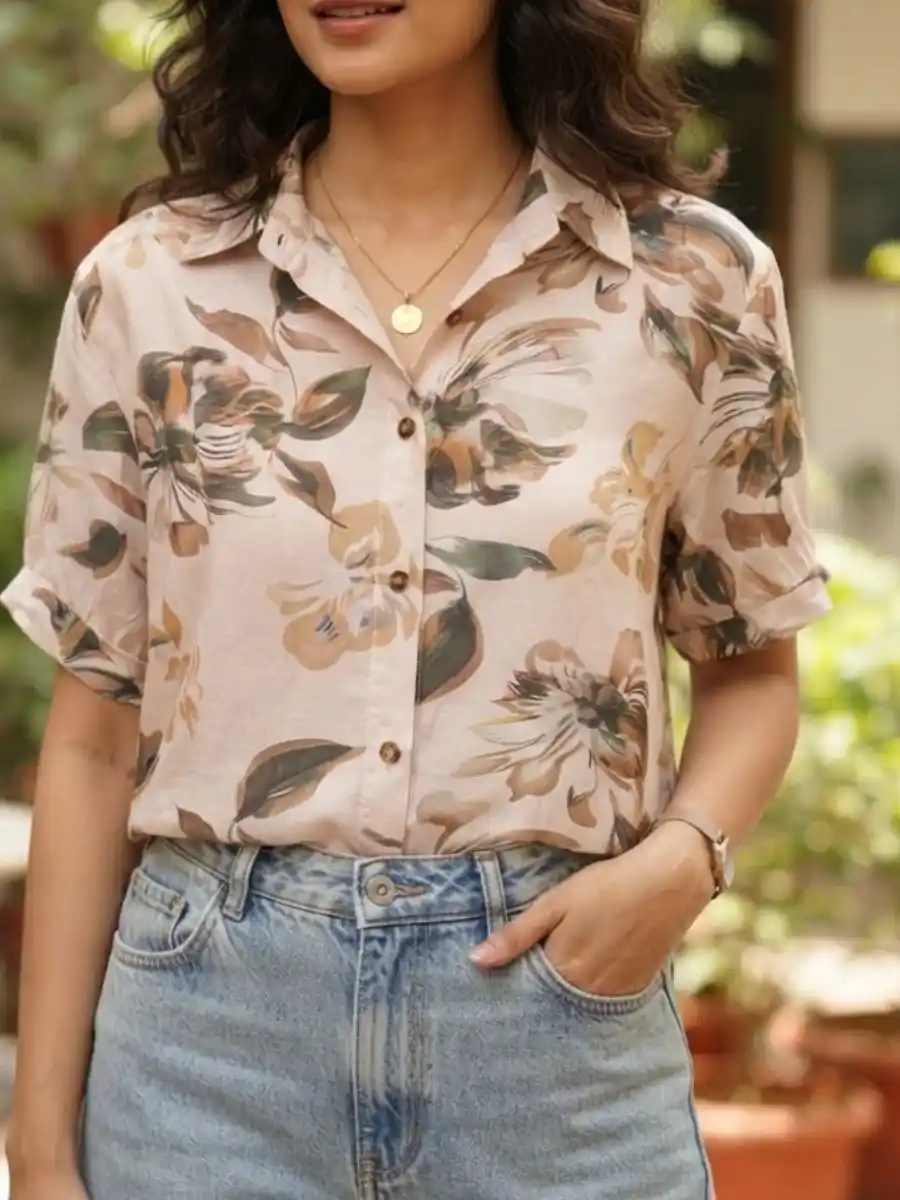 Blush Bloom Printed Casual Shirt