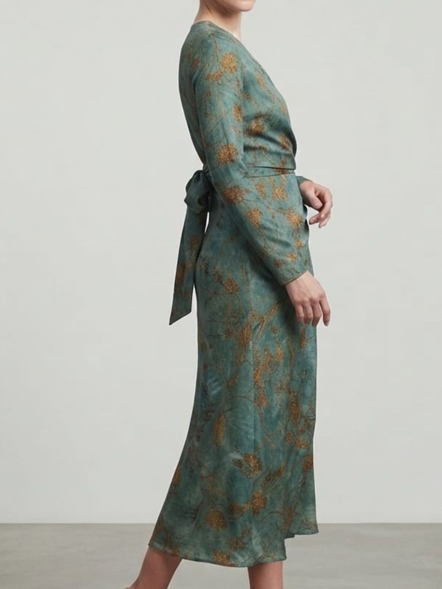 ModaFesta -full-sleeve-velvetbraso-v-nack-bodycon-party-wear-dress-green