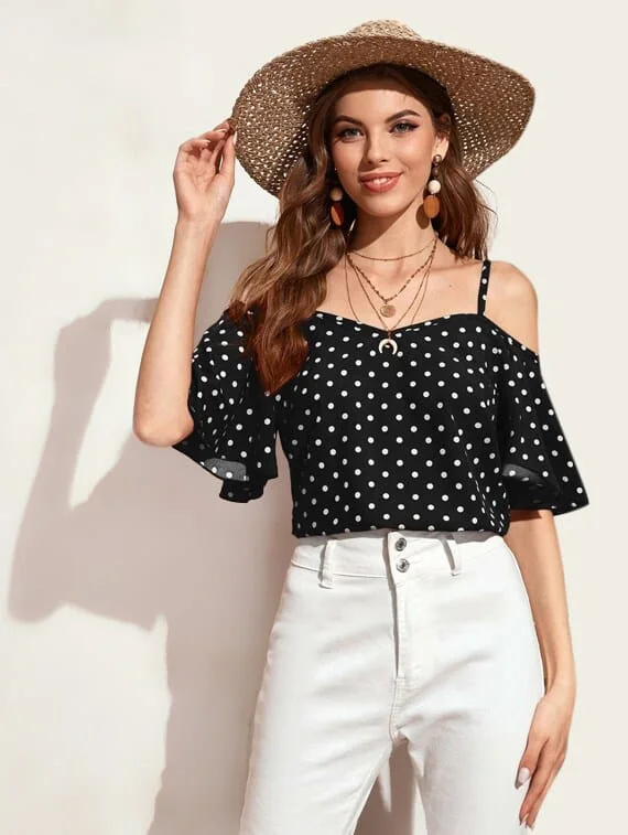 ModaFesta -polka-dot-butterfly--top-black