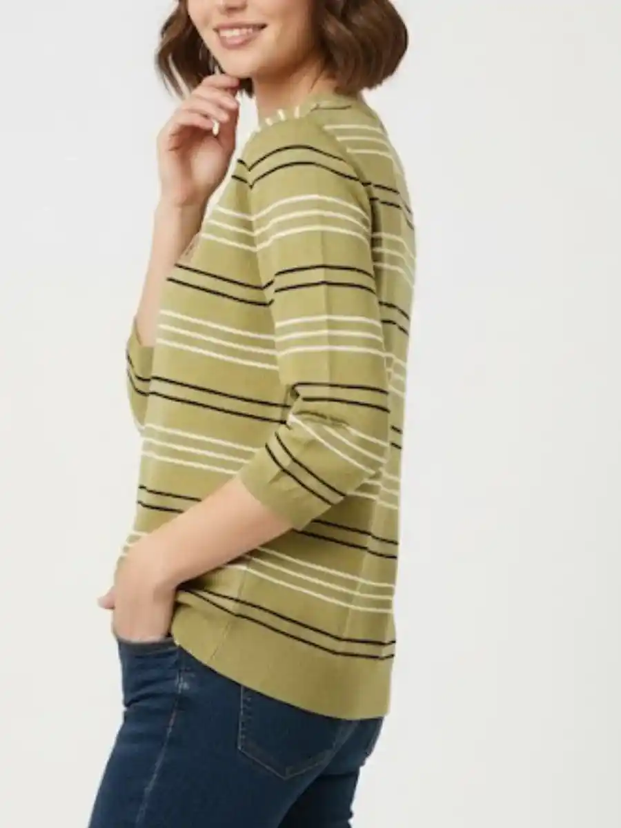 ModaFesta -elegant-stripes-top-green