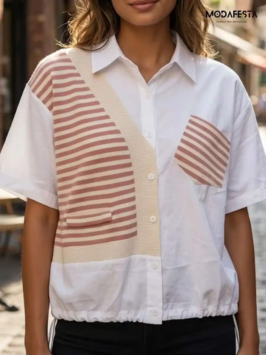 Elegant Striped Cardigan Top