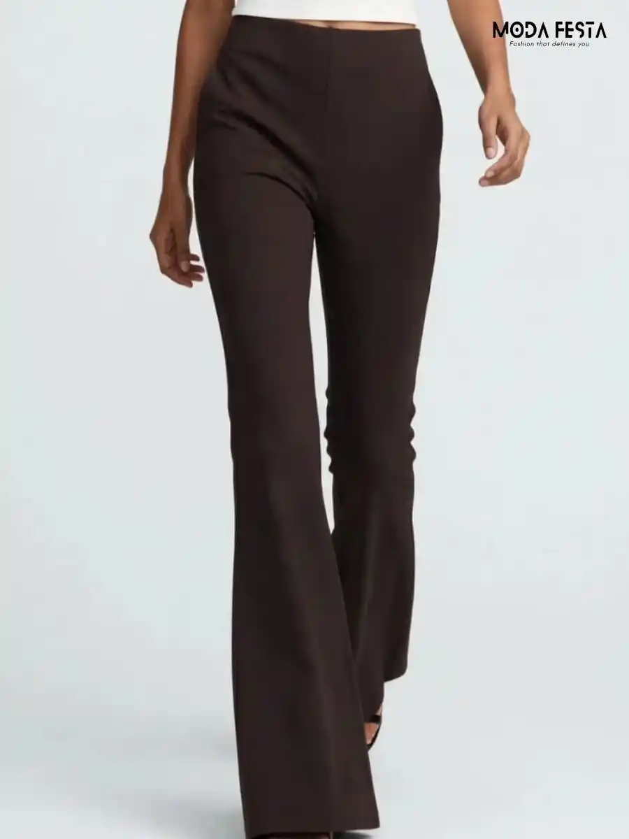 ModaFesta -dark-brown-high-waisted-flared-trousers