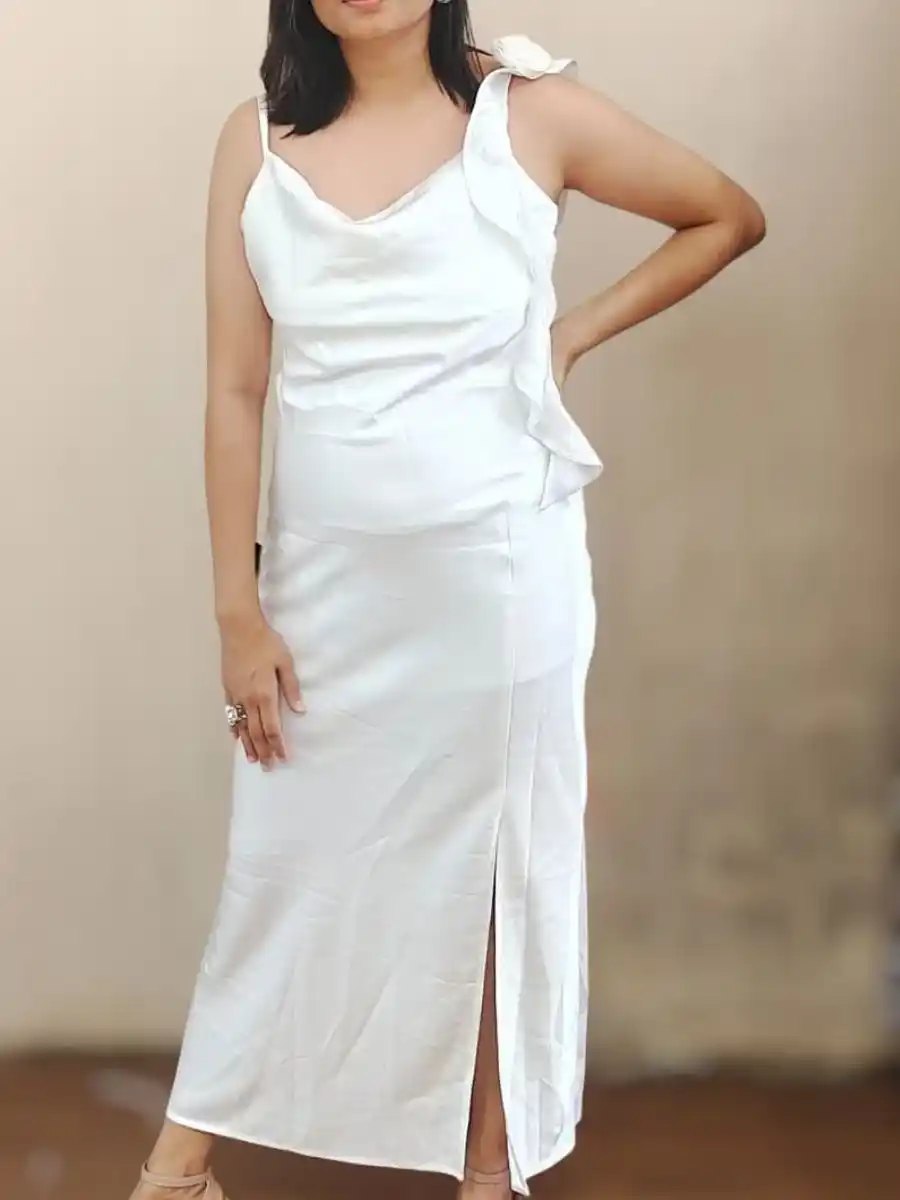 ModaFesta -stylish-satin-cowl-neck-dress-white