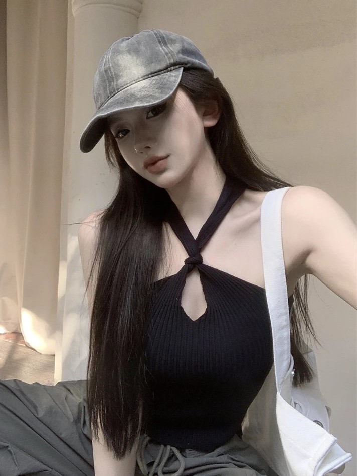 ModaFesta -twisted-high-neck-top-black-