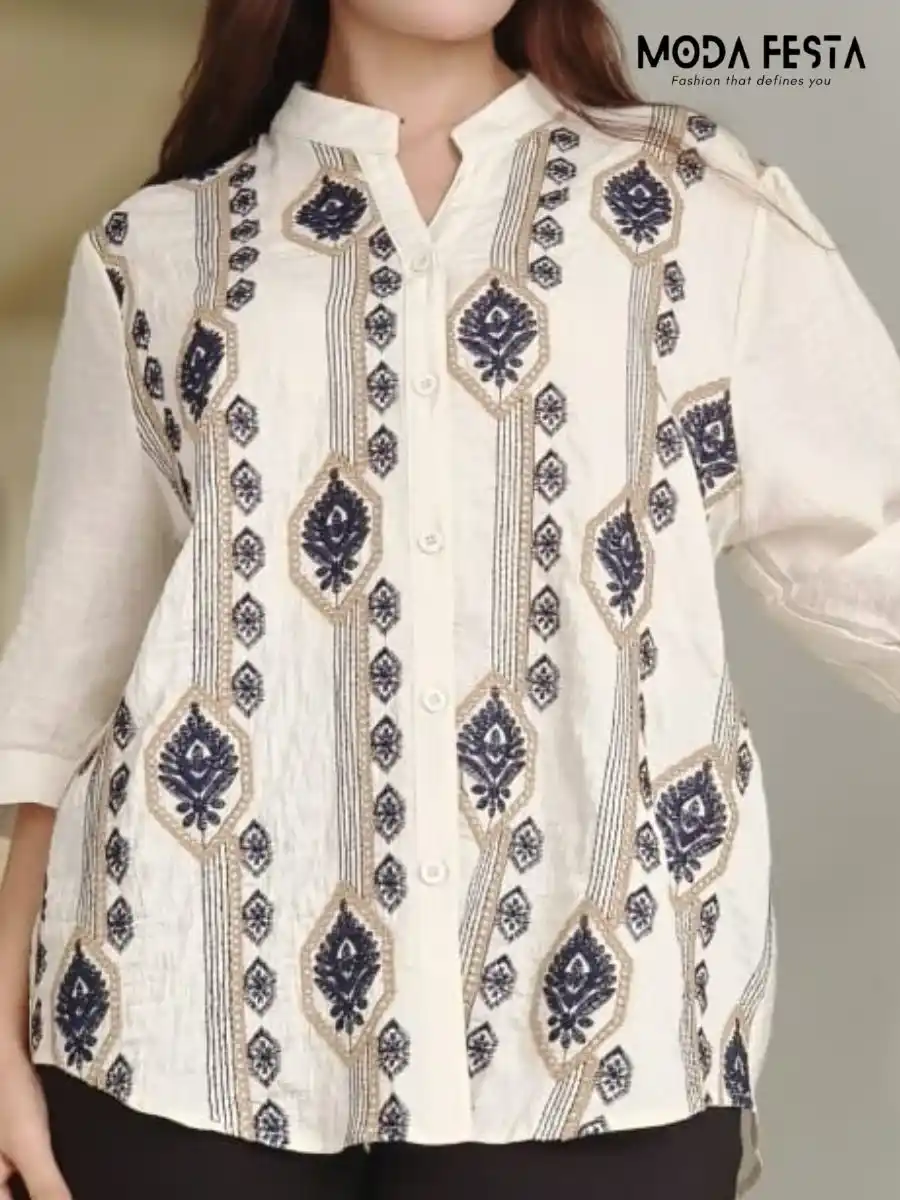 ModaFesta -elegant-embroidered-floral-top-beige