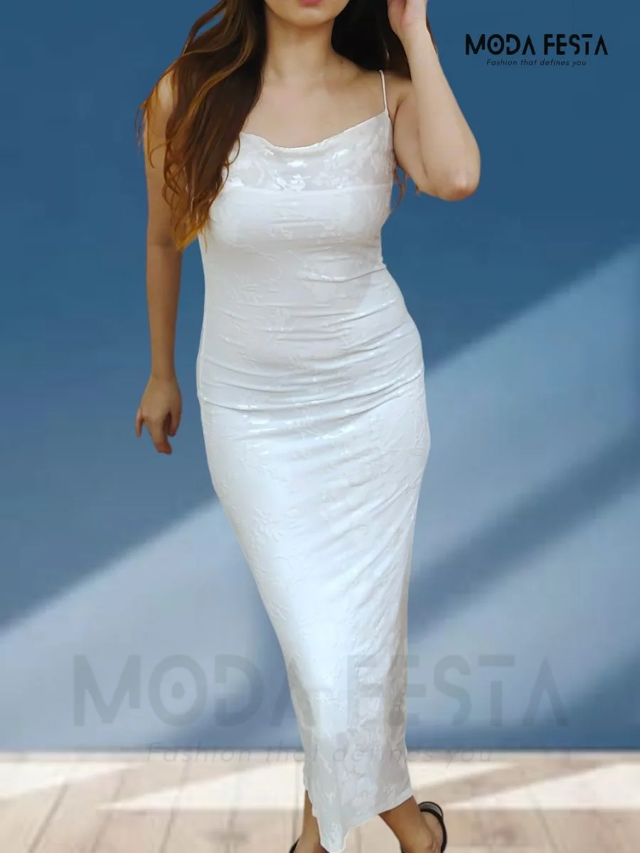 ModaFesta -self-design-bodycon-dress-white