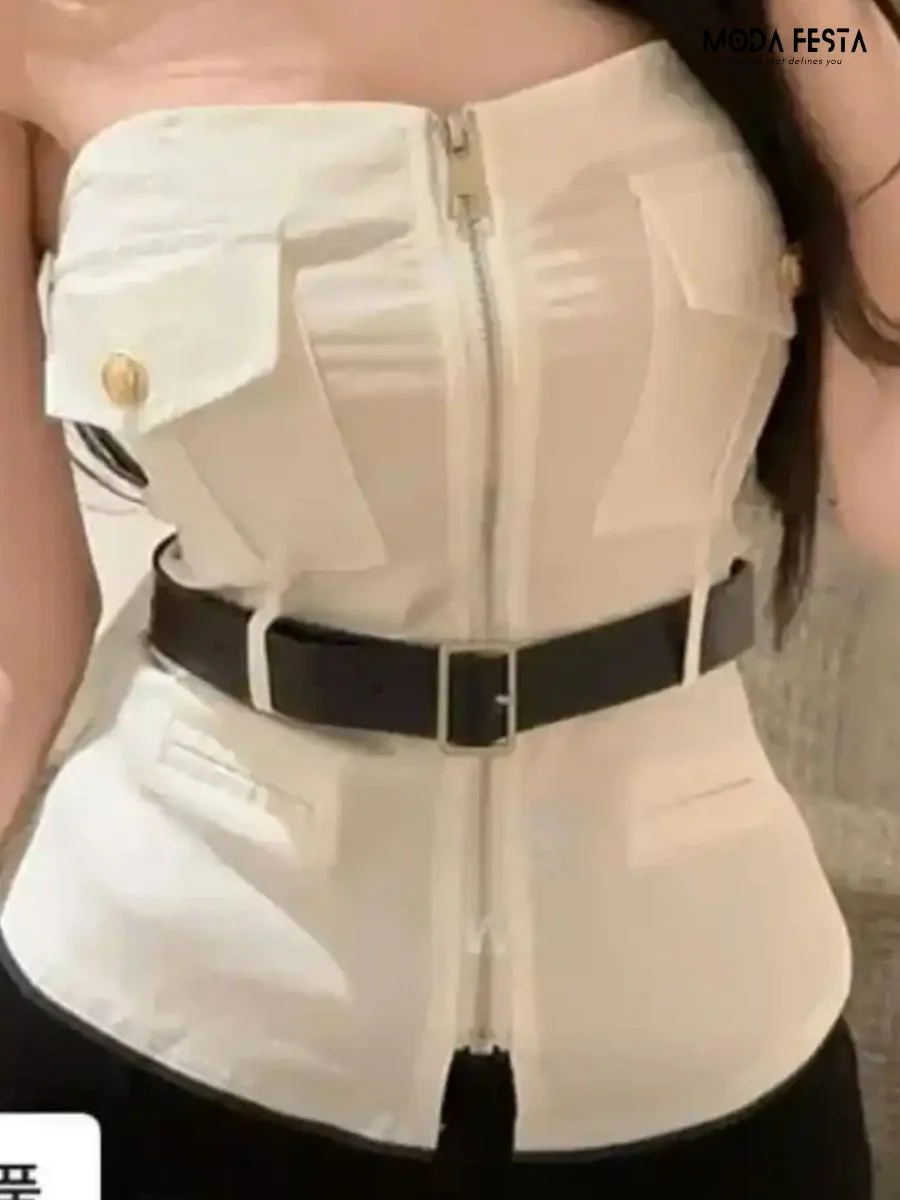Elegant TubeTop With Belt