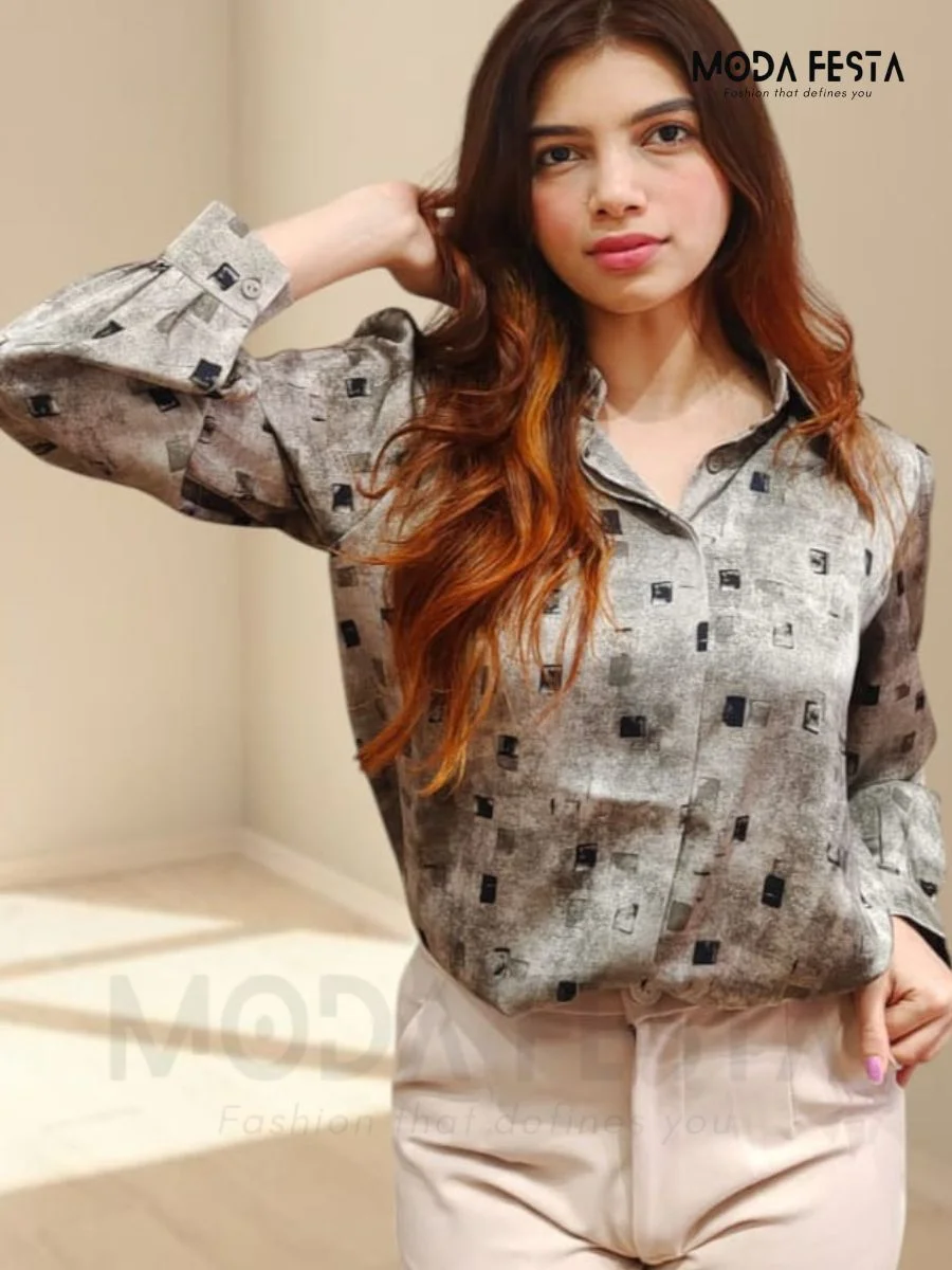 ModaFesta -trendy-formal-satin-shirt-grey