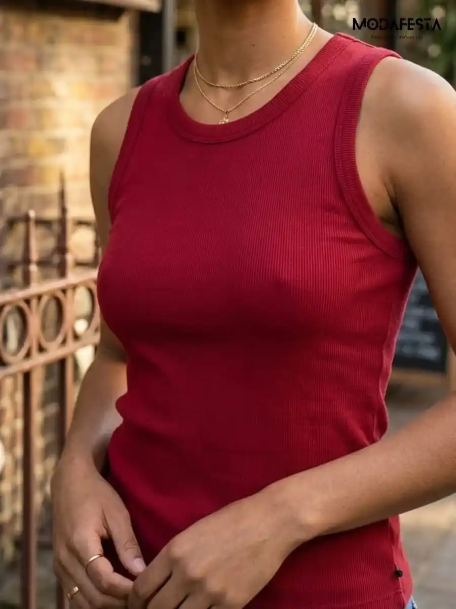 ModaFesta -elegant-light-red-rib-tank-top-1