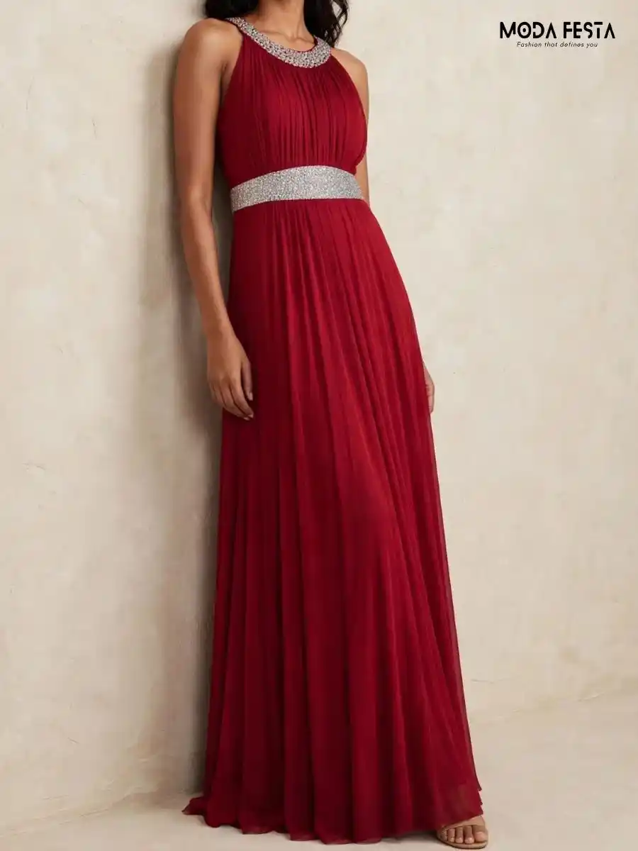 ModaFesta -red-embellished-halter-neck-maxi-dress