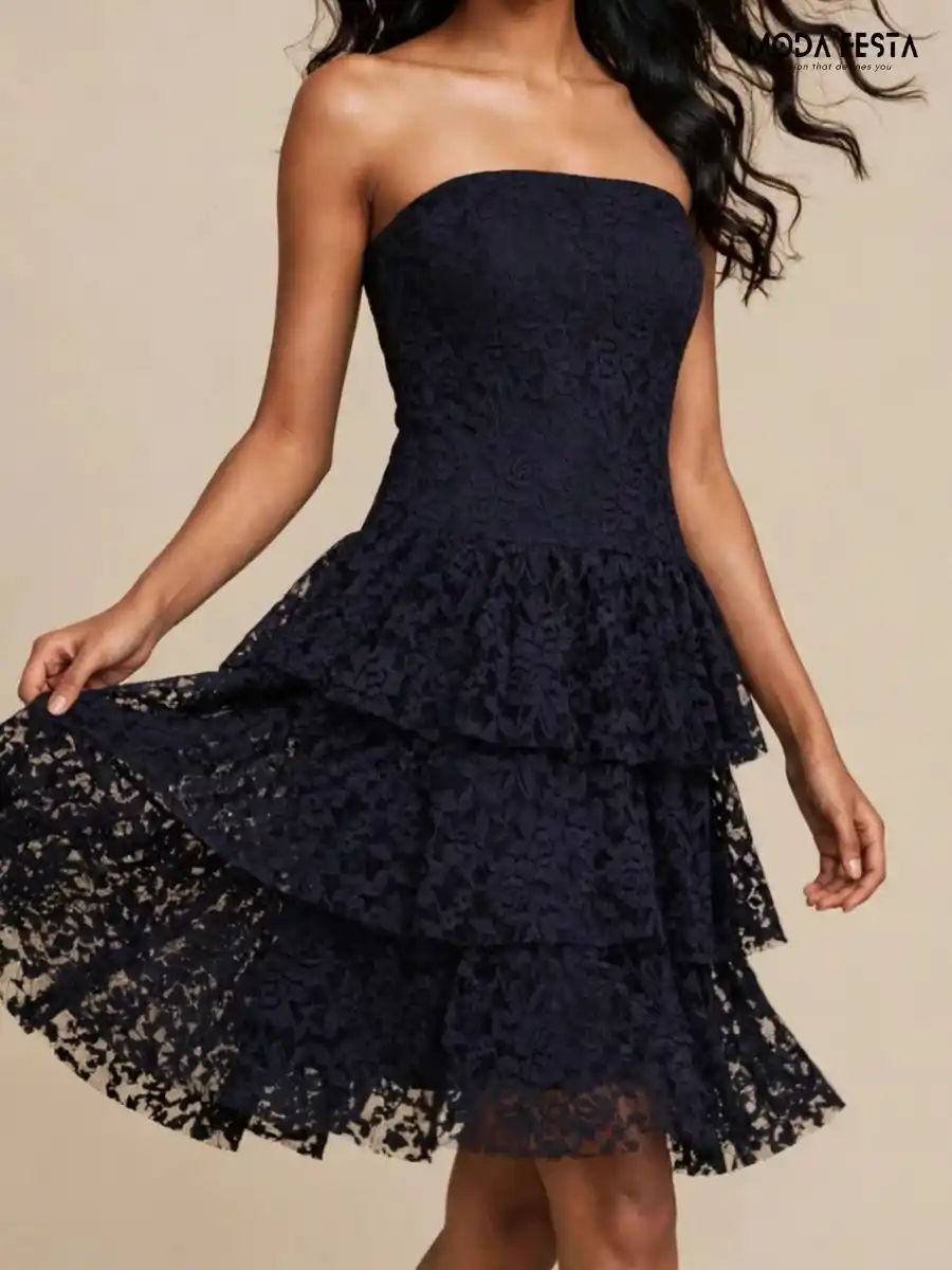 ModaFesta -lace-tiered-bodycon-dress