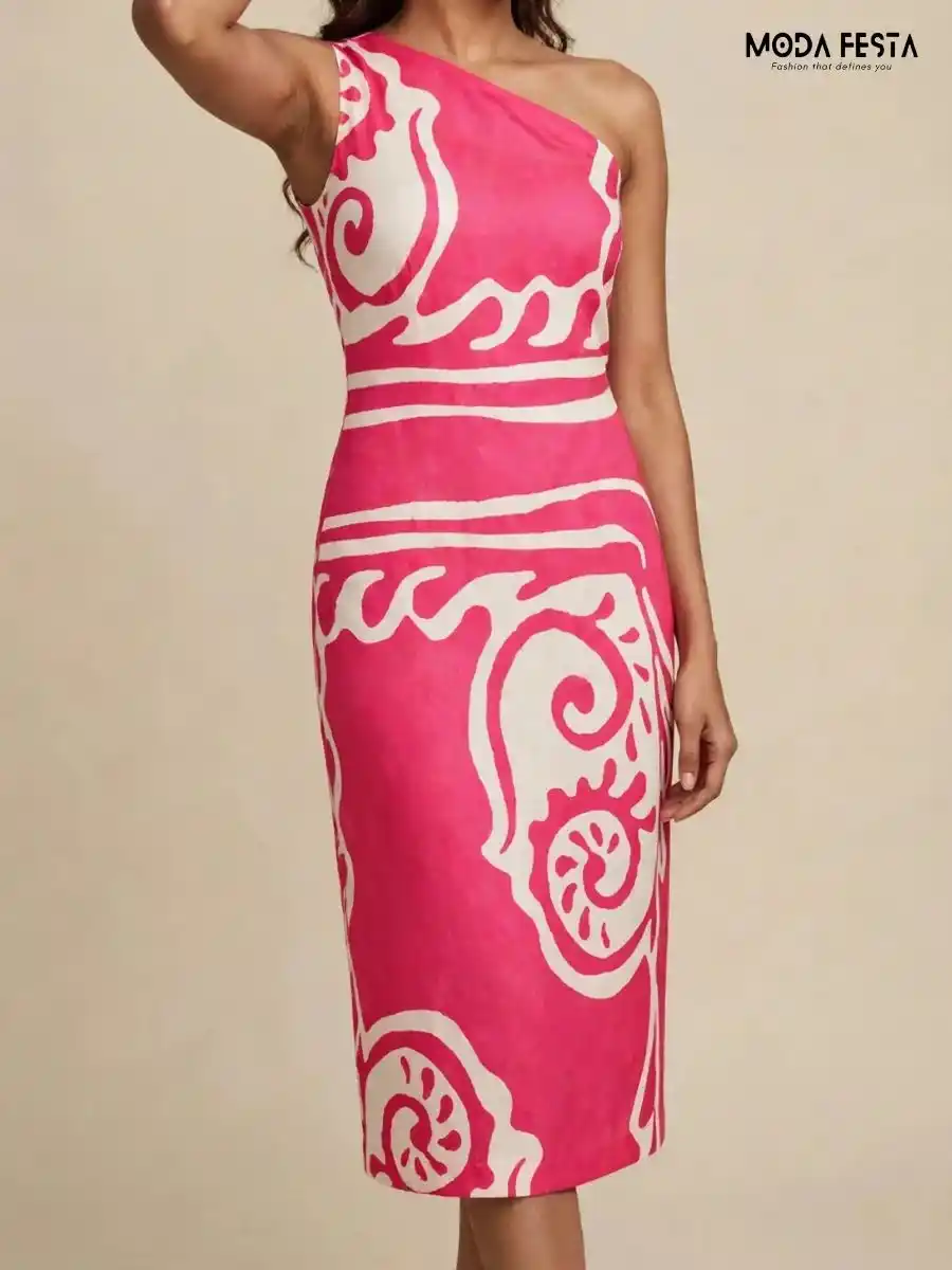 ModaFesta -one-shoulder-abstract-print-bodycon-dress