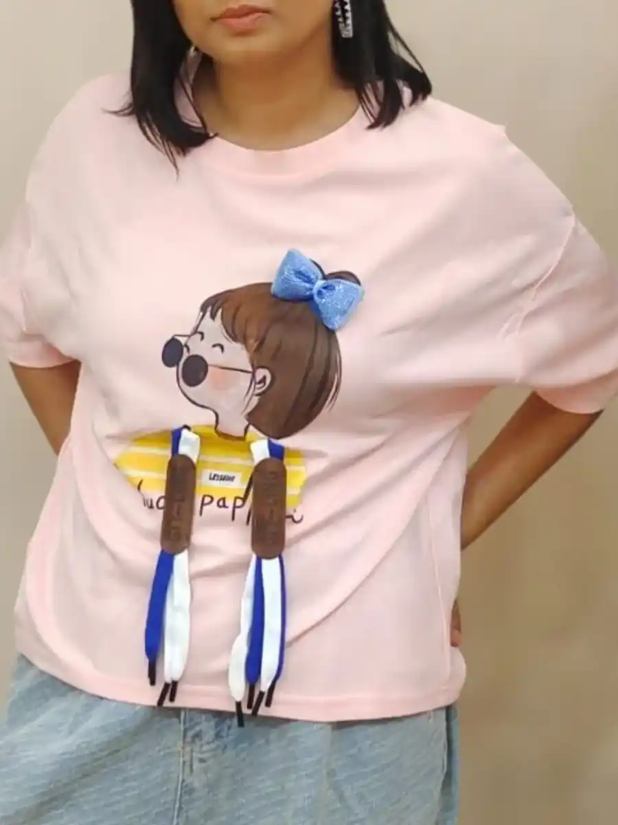 ModaFesta -elegant-girl-printed-t-shirt-peach