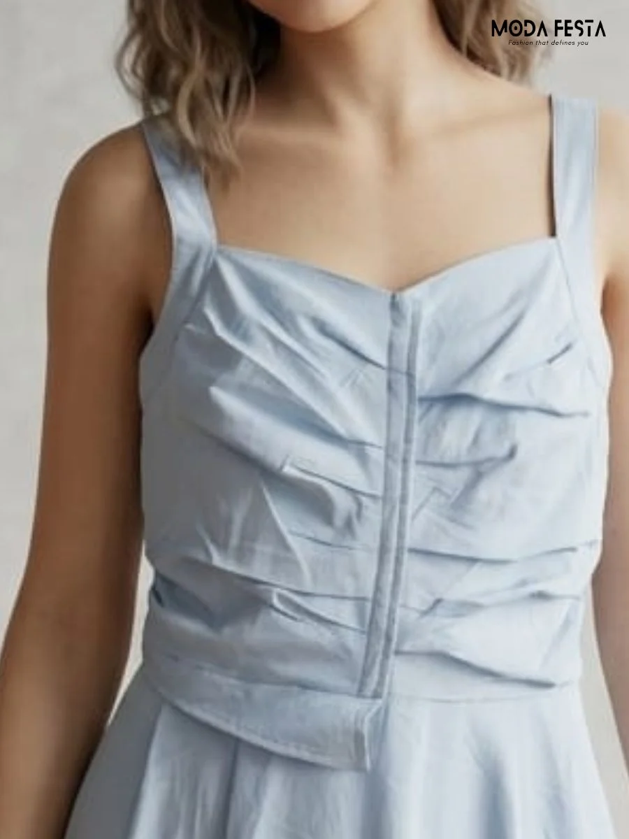 ModaFesta -sleeveless-dress-cotton-strech-long