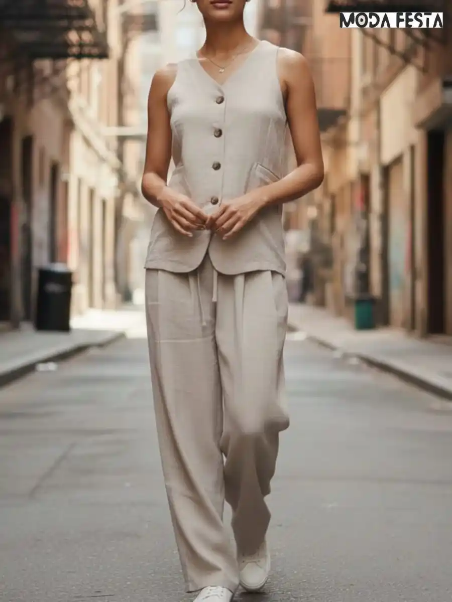 ModaFesta -elegant-linen-vest-coord-set-beige
