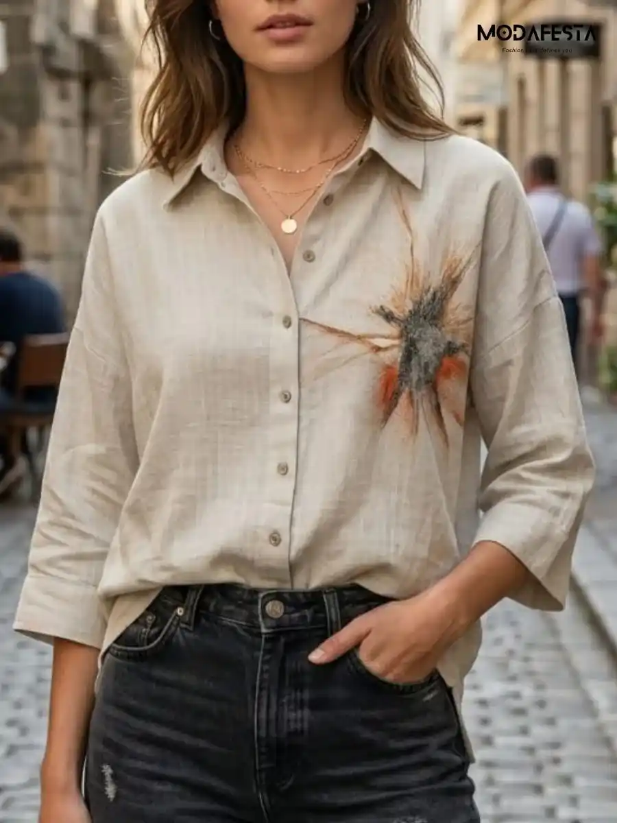 ModaFesta -classy-graphic-print-long-shirt-1-beige