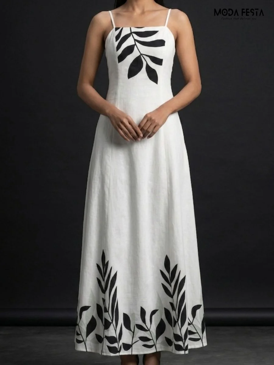 ModaFesta -ivory-leaf-whisper-maxi-dress