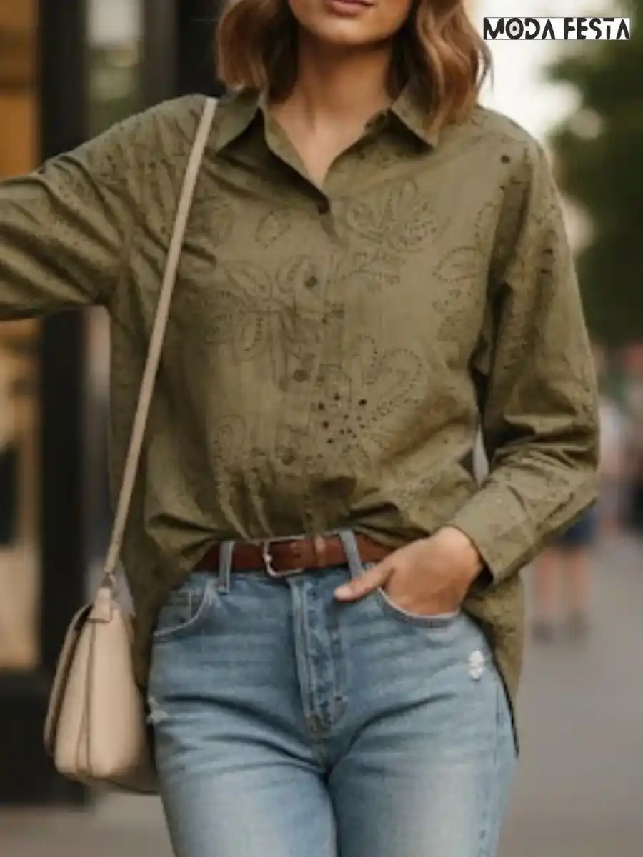 ModaFesta -elegant-cotton-shirt-with-embroidery-green
