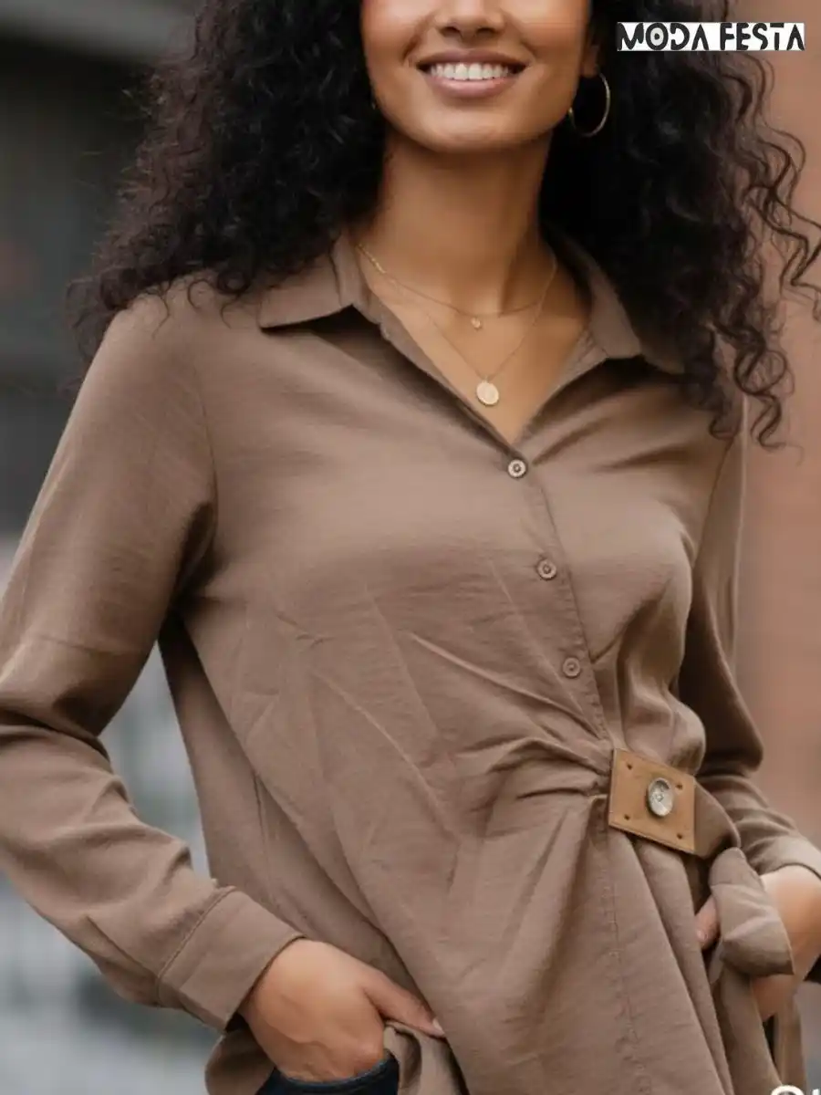 ModaFesta -elegant-side-wrap-top-brown