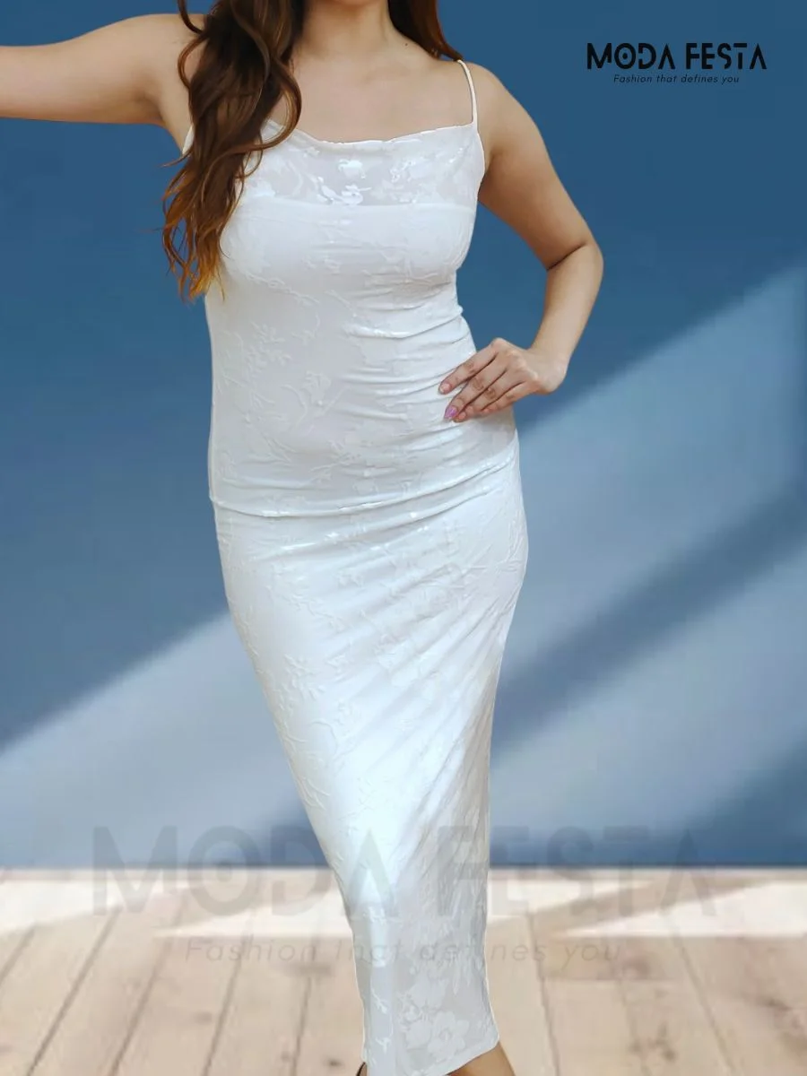ModaFesta -self-design-bodycon-dress-white