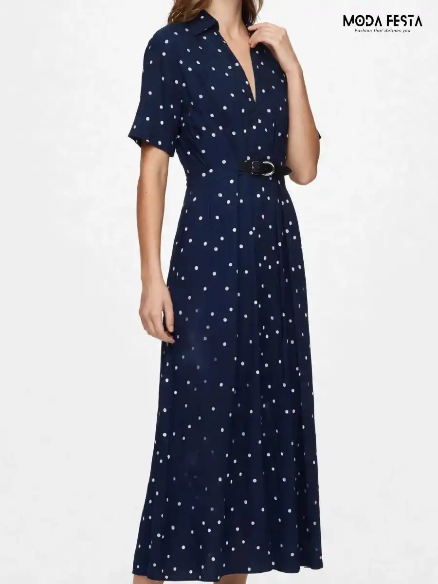ModaFesta -polka-dot-belted-midi-dress