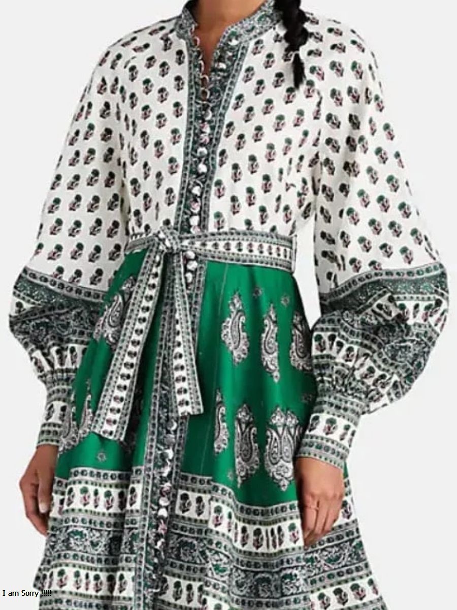 ModaFesta -emer­ald-but­toned-dress-floral-green