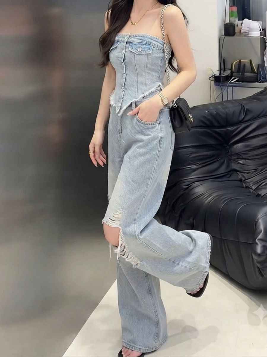 ModaFesta -tube-style-denim-co-ord-Set