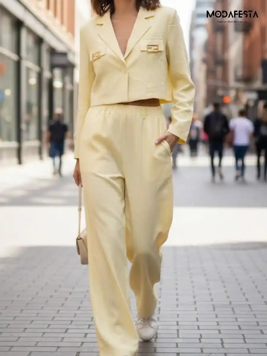 ModaFesta -trendy-midtown-blazer-coord-set-yellow