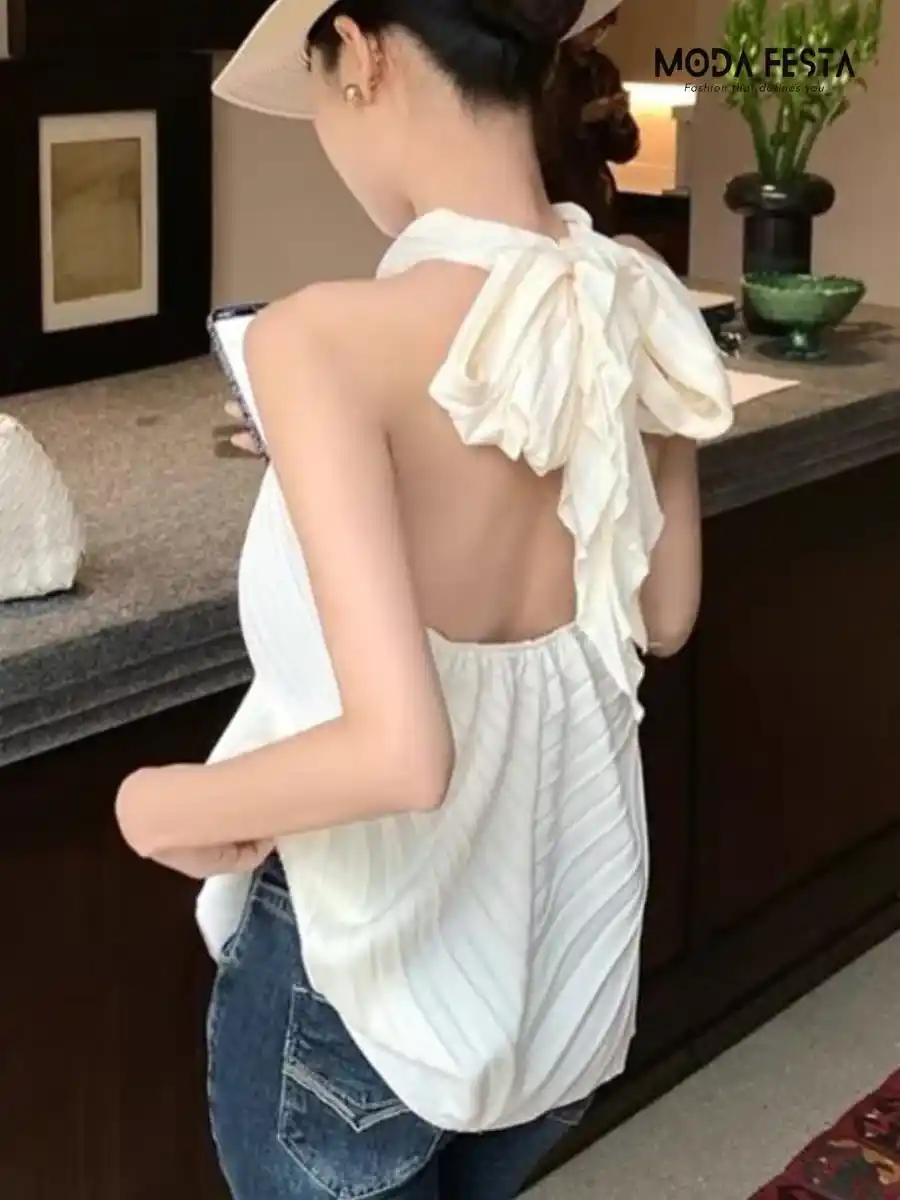 ModaFesta -stunning-pleated-party-top-beige