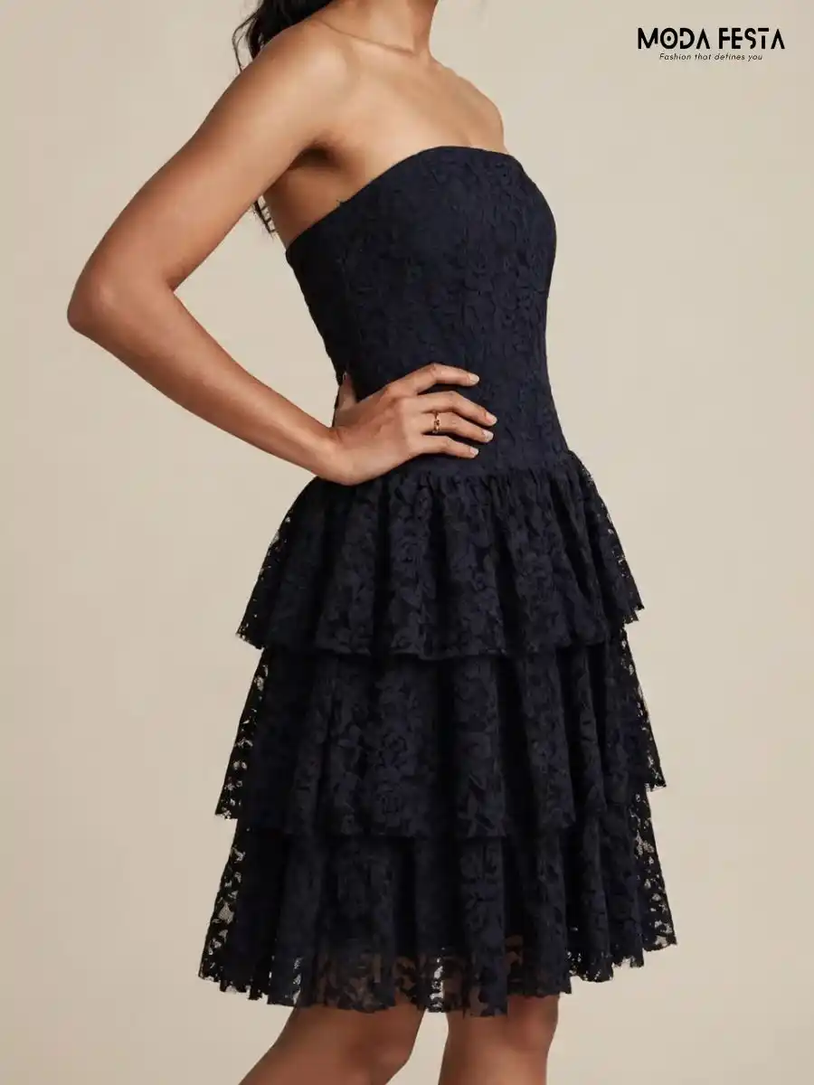 ModaFesta -lace-tiered-bodycon-dress