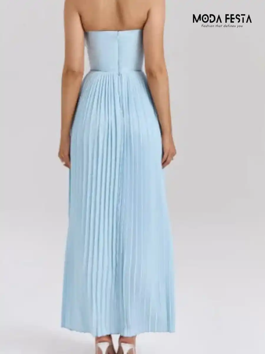 ModaFesta -ocean-blue-pleated-dress-blue