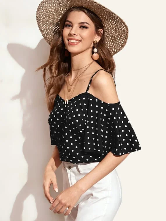 ModaFesta -polka-dot-butterfly--top-black