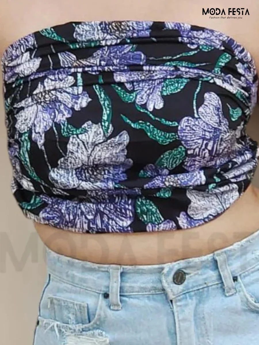 Stylish Flora Print TubeTop