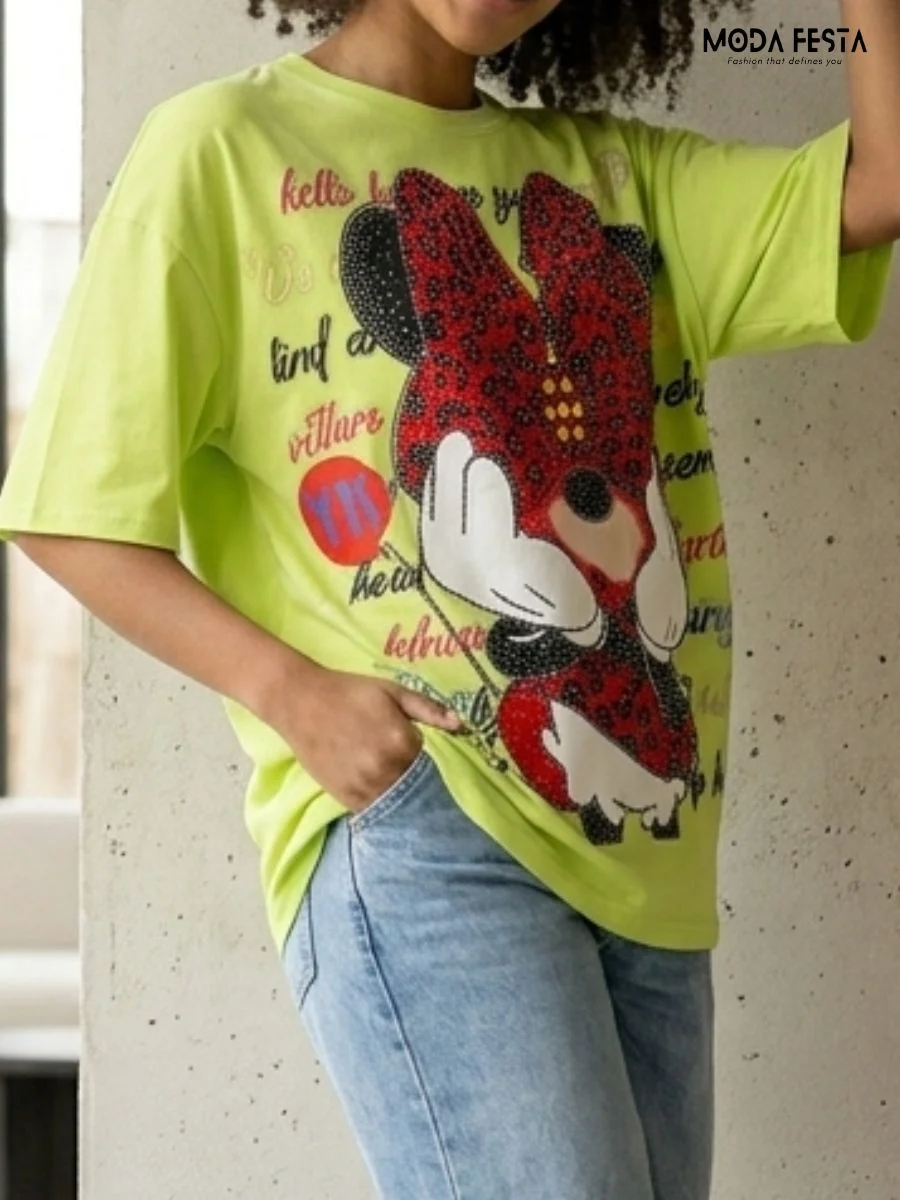 ModaFesta -lime-minnie-mouse-tee