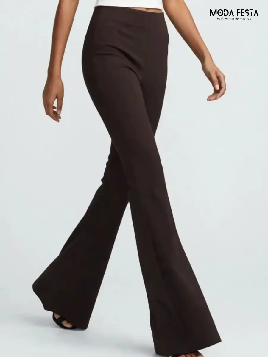 ModaFesta -dark-brown-high-waisted-flared-trousers