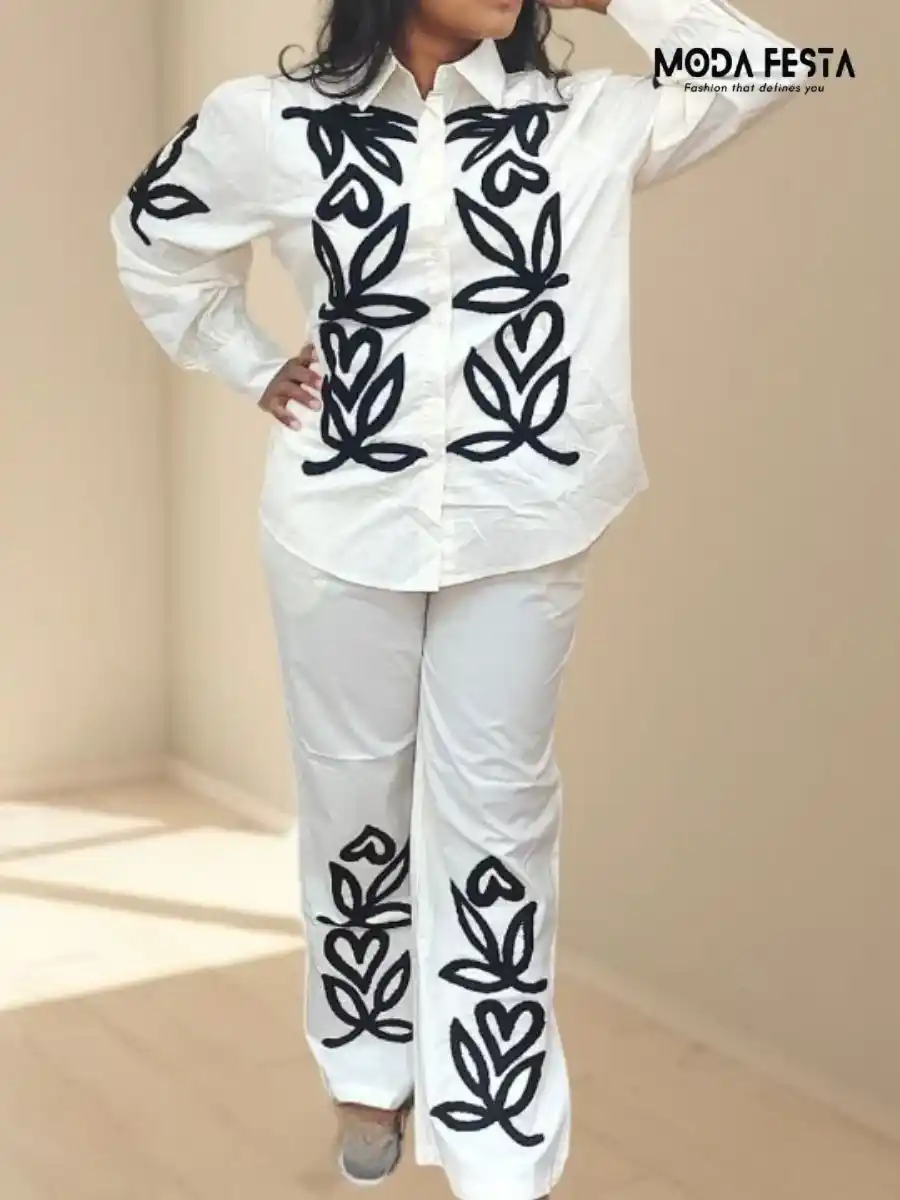 Elegant Floral Embroidered Coord Set