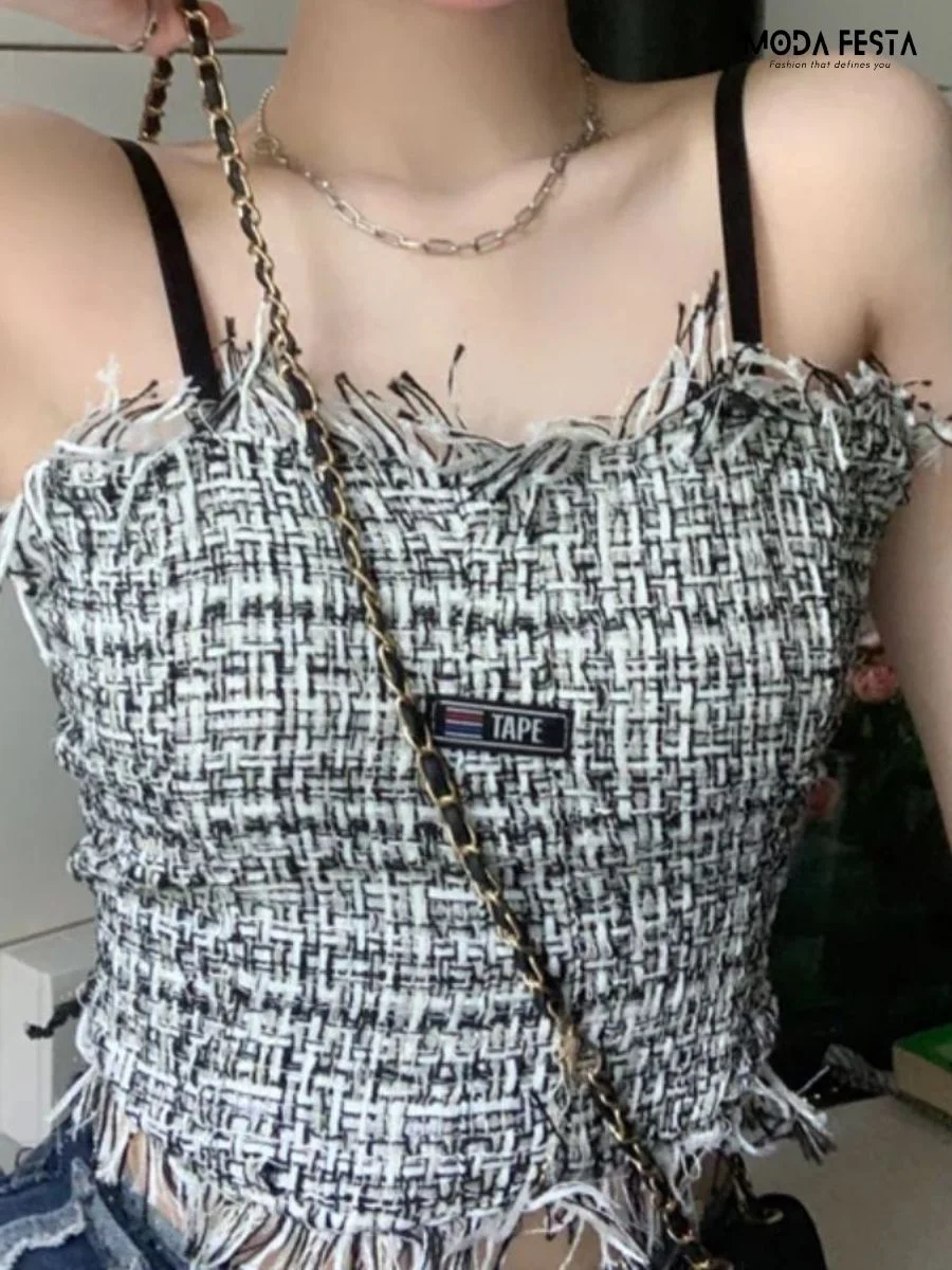 Fringed Crop Corset Top