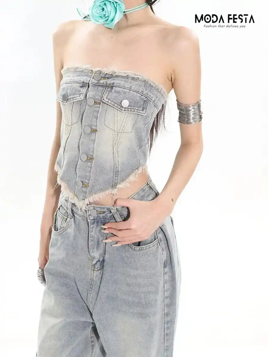 ModaFesta -tube-style-denim-co-ord-Set