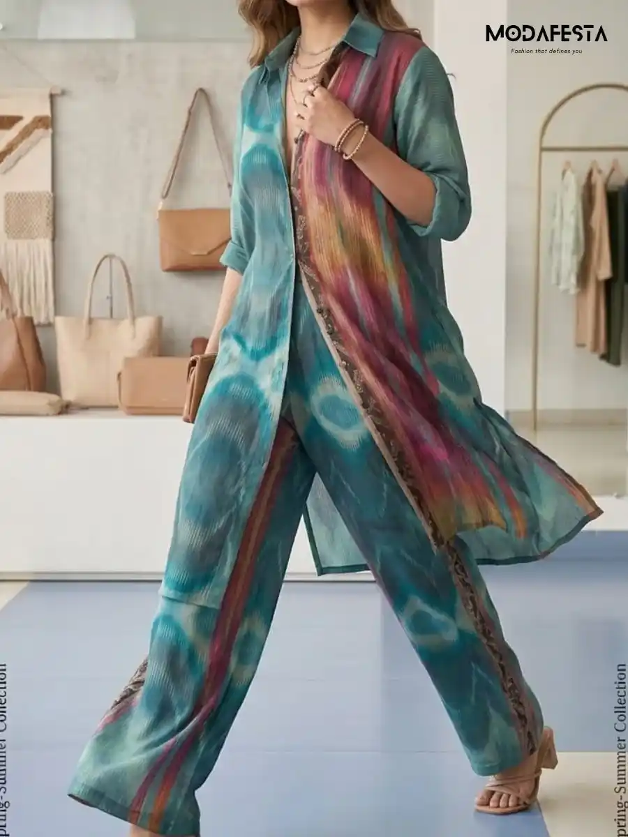 ModaFesta -elegant-teal-abstract-print-chiffon-coord-set