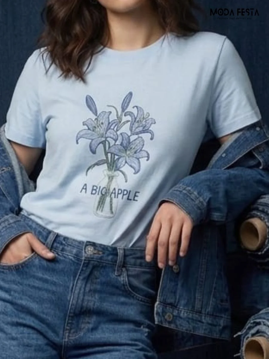 ModaFesta -floral-vase-t-shirt