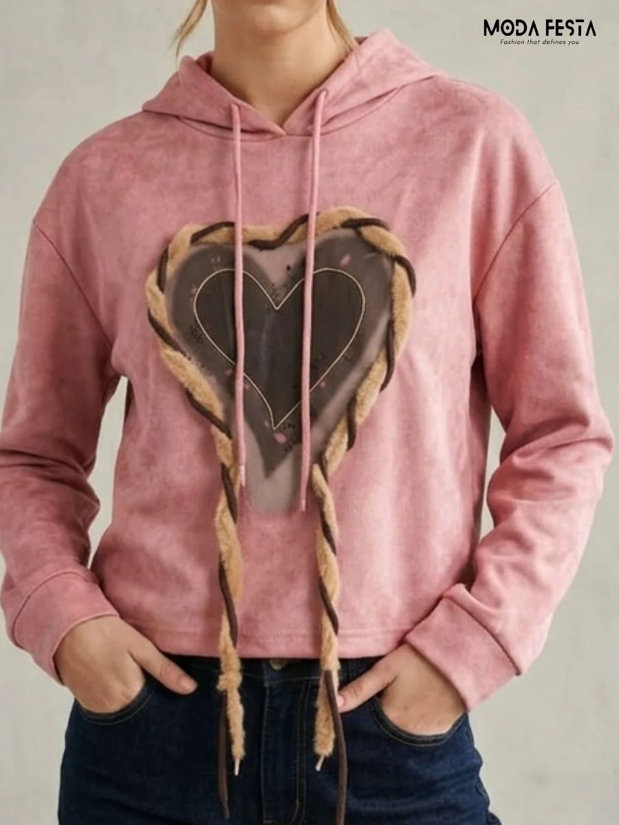 Rosette Crop Hoodie