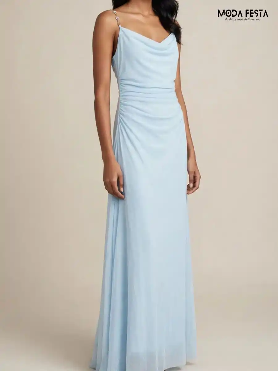 ModaFesta -elegant-light-blue-cowl-neck-maxi-dress