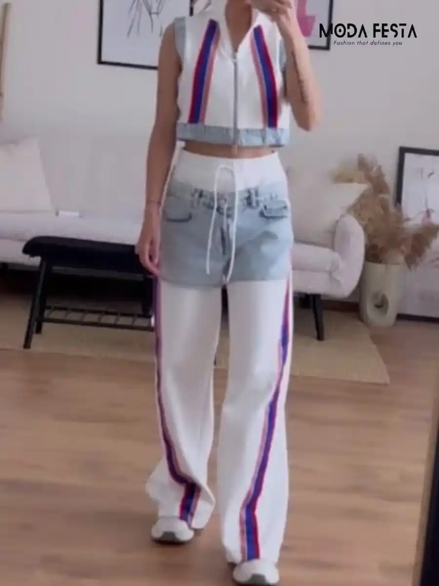 ModaFesta -elegant-denim-stripe-coord-set-white