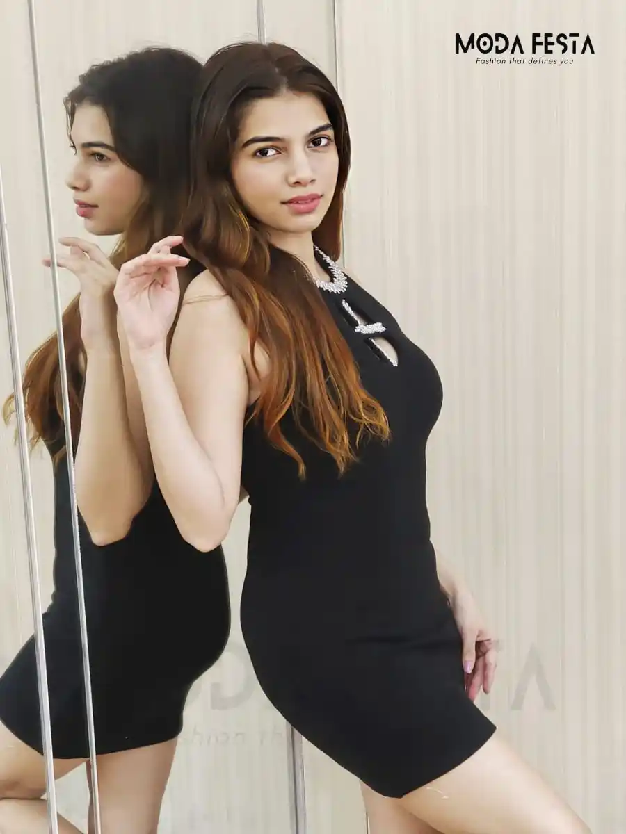 ModaFesta -halter-neck-black-bodycon-dress-for-women