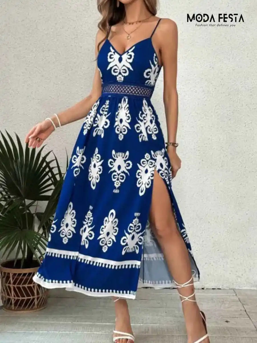 ModaFesta -elegant-retro-print-dress-blue
