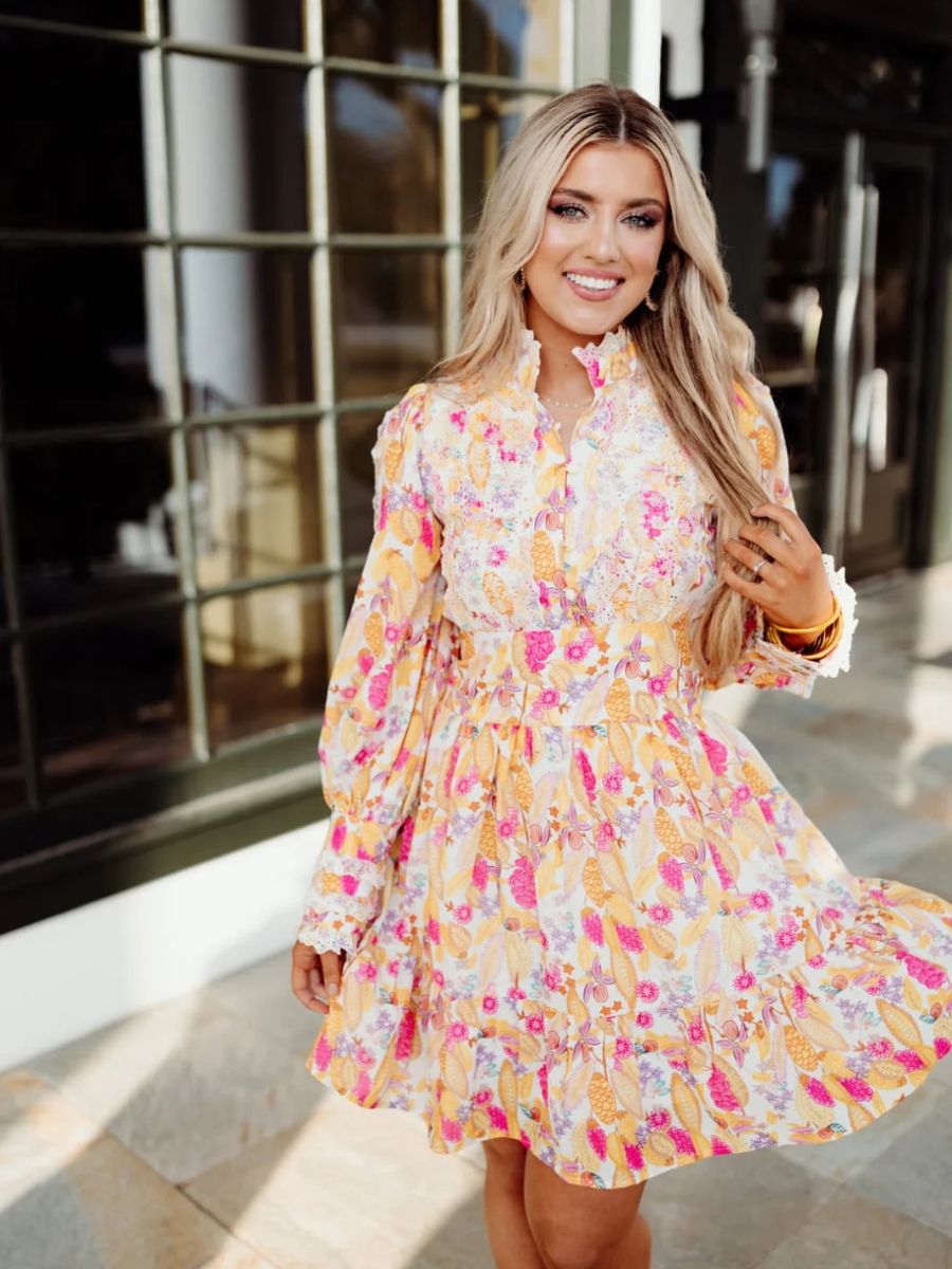 ModaFesta -colourbloack-floral-dress-yellow-02