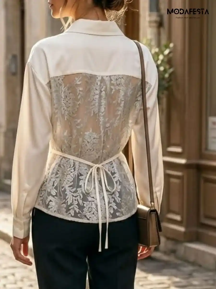 ModaFesta -cream-satin-lace-back-shirt