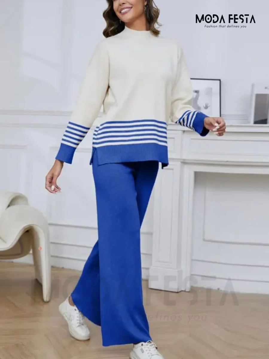 ModaFesta -stripe-knitted-coord-set-blue