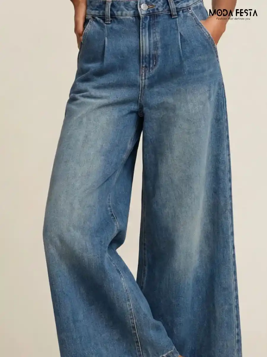 ModaFesta -blue-pleated-wide-leg-jeans